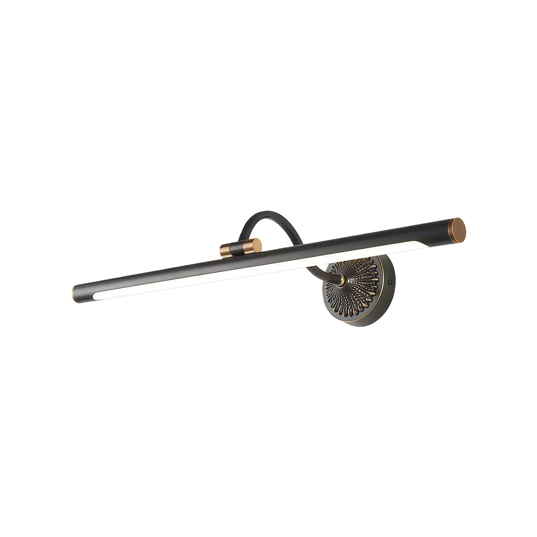 Retro Tube Vanity Light Bar — Full Copper, White Acrylic, LED 4000K, 240° Adjustable, 9W–16W, 17.7"–29.5"