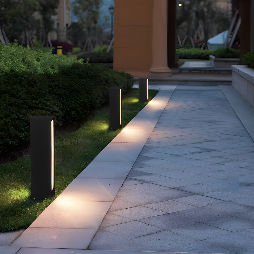 Modern Outdoor Bollard Light — Aluminum, LED, IP65 Weatherproof, 9.8"–23.6"