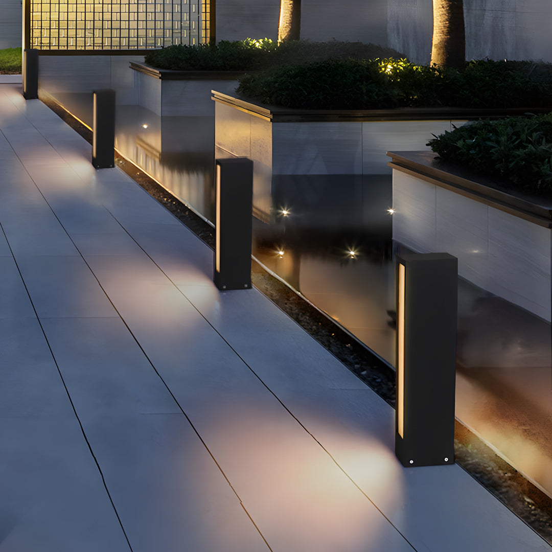 Modern Outdoor Bollard Light — Aluminum, LED, IP65 Weatherproof, 9.8"–23.6"