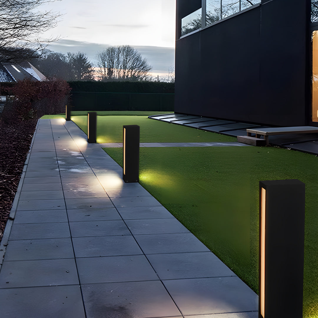 Modern Outdoor Bollard Light — Aluminum, LED, IP65 Weatherproof, 9.8"–23.6"