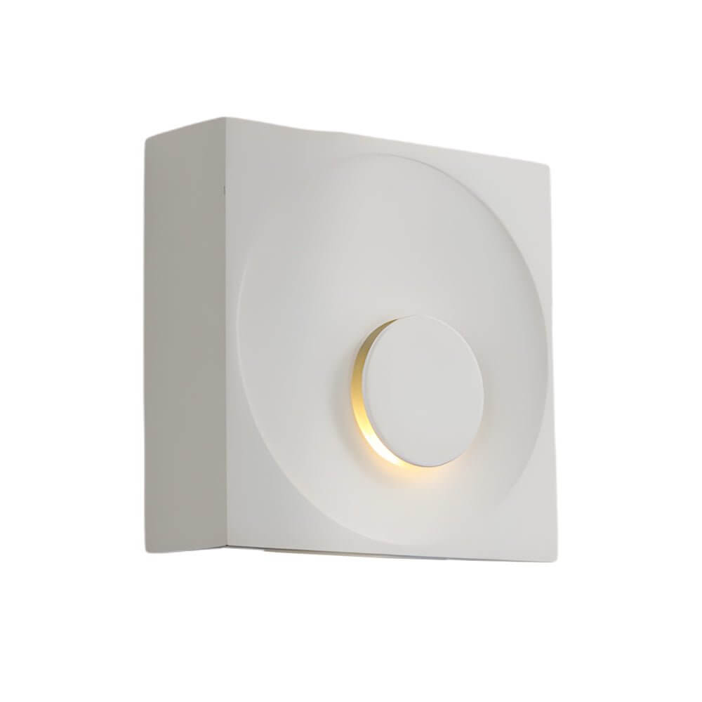 led wall light with frosted cement eclipse design