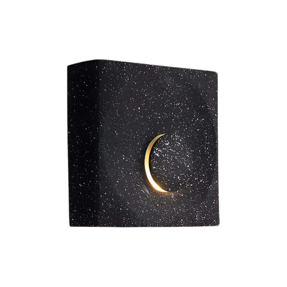 led wall light with frosted cement eclipse design