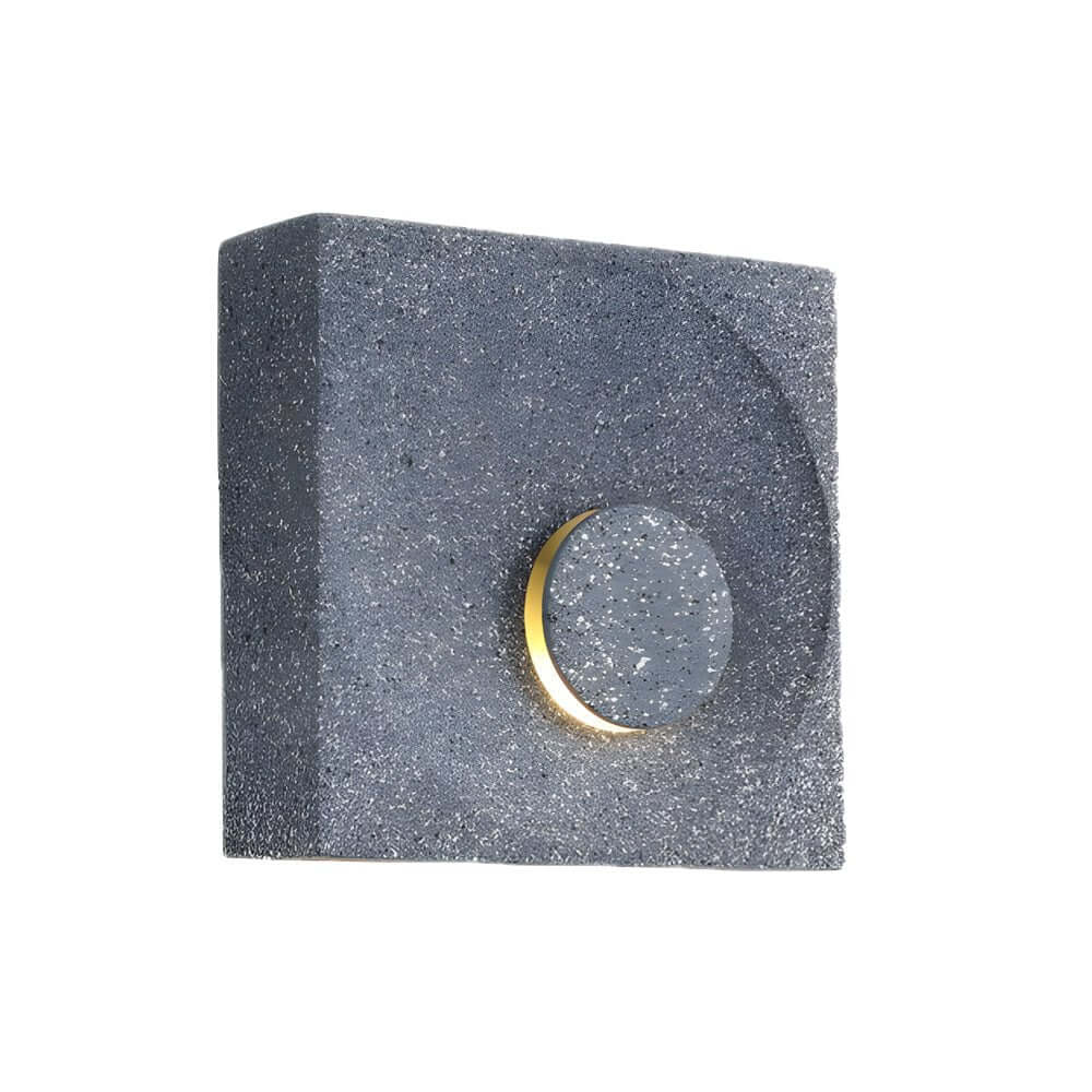 led wall light with frosted cement eclipse design