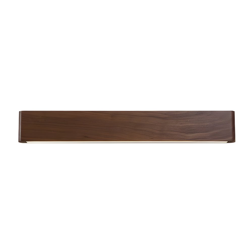 led wall sconce in linear walnut wood