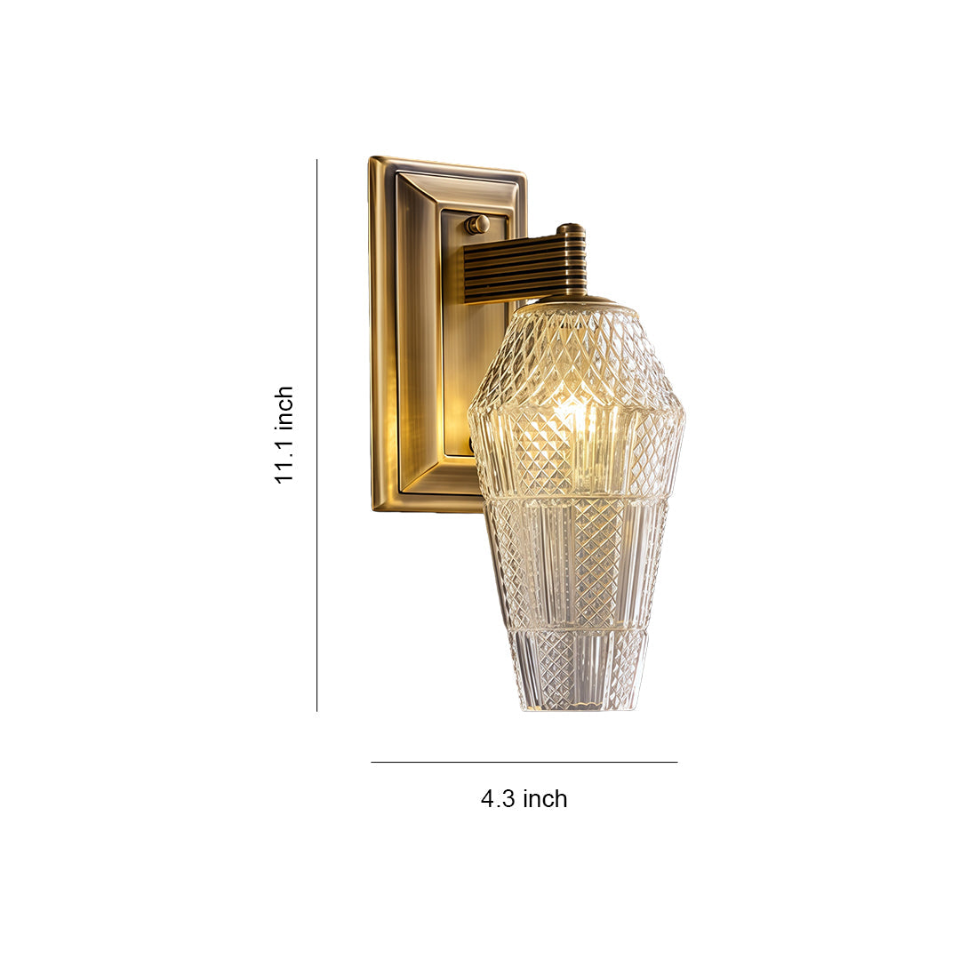 French Retro Brass Wall Sconce — Translucent Glass Shade, G9, Hardwired