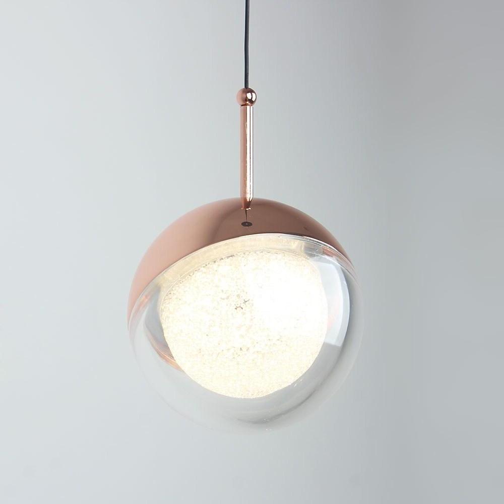 6-Light Mini Globe Cluster Chandelier — Metal and Acrylic, 5W LED, 79" Adjustable Cord
