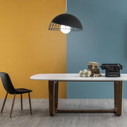 Semi-Globe Metal Pendant Light — Modern, E26/E27, 40W Max, 12" Diameter, Adjustable 39" Cord