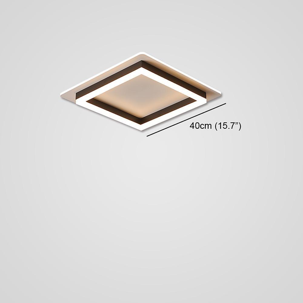 Square Modern LED Flush-Mount Ceiling Light, Set of 2 — Metal, Acrylic Shade, 36W, 16", Dual Color Temperature