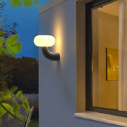 Elliptical Arc Outdoor Wall Sconce — Black Stainless Steel, LED, IP65 Weatherproof