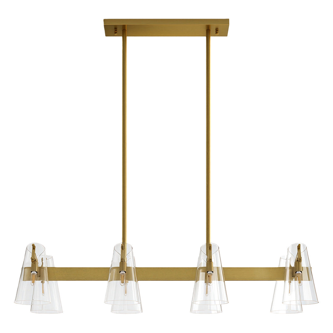 Modern Cluster Chandelier — All-Copper Frame, Acrylic Shade, G9, 6- or 8-Light, Copper / Chrome / Black