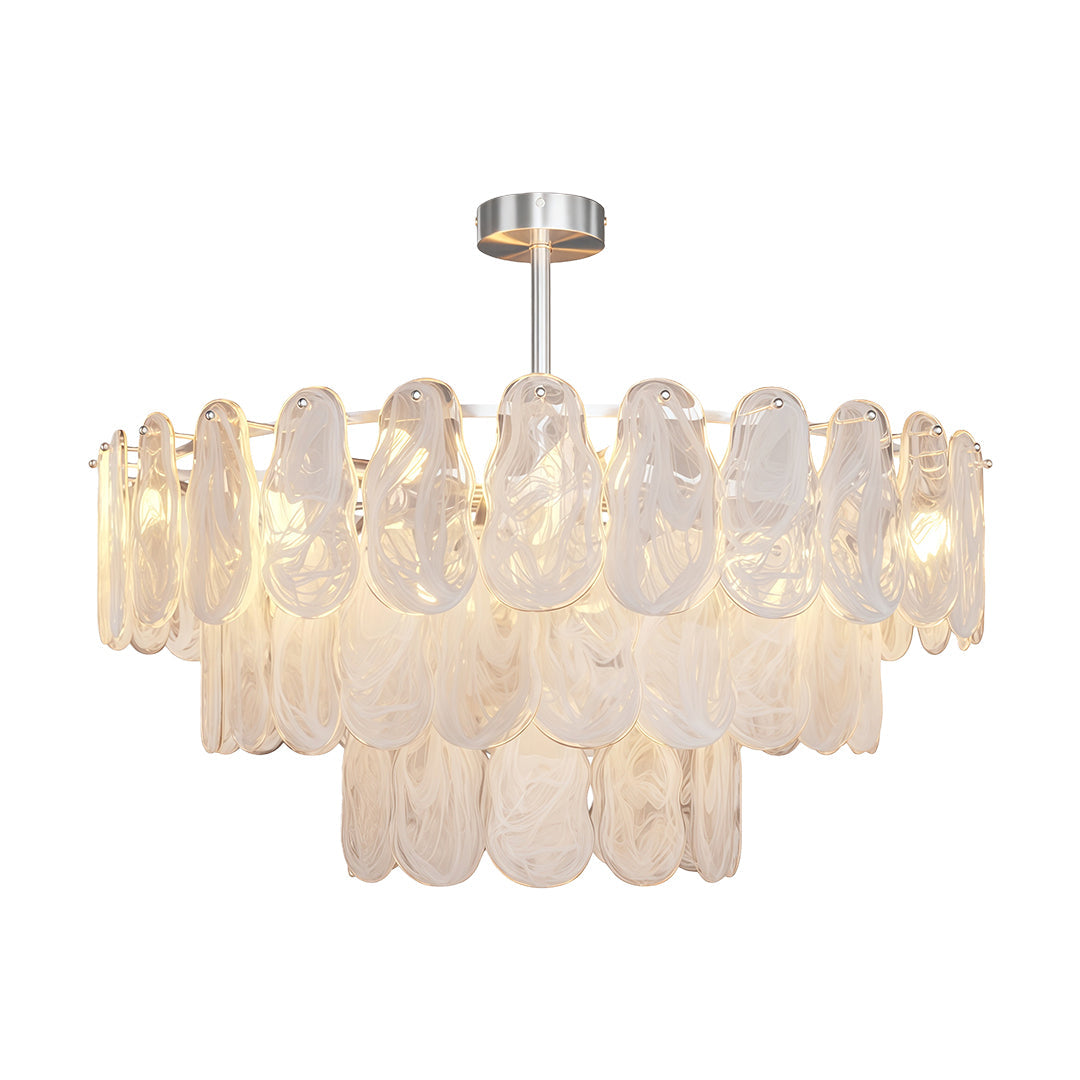 Mid-Century Modern Chandelier — Full-Copper Frame, Transparent Glass, E14, Multiple Sizes