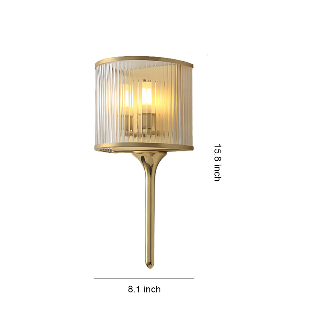 Modern Minimalist Brass and Glass Wall Sconce — 2-Light, G9, 7W, IP20, 3000K Warm