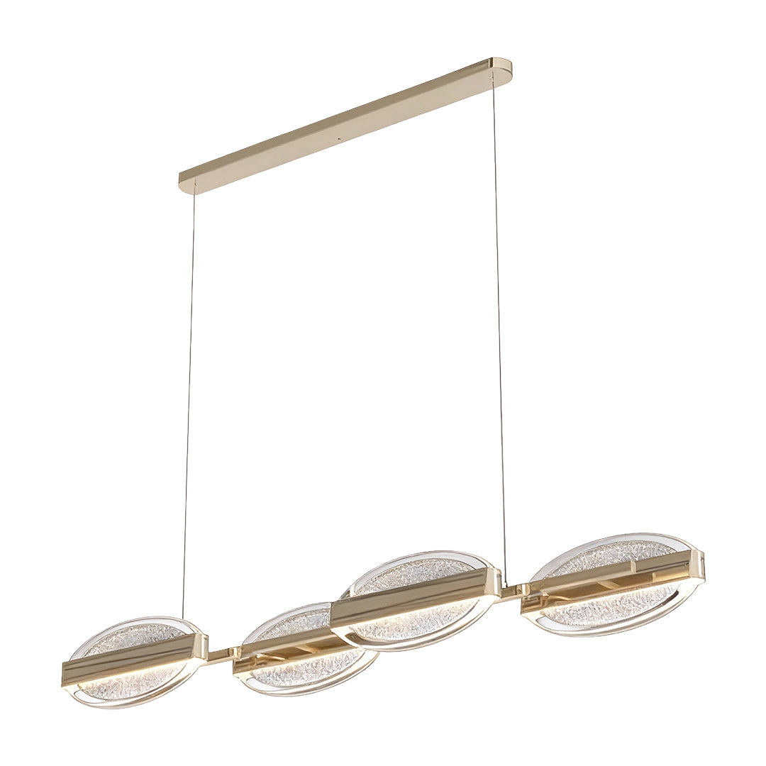 Minimalist Gold Acrylic Chandelier — Aluminum, LED, 3-Color Dimming, 4–12 Light, 47.2" Chain