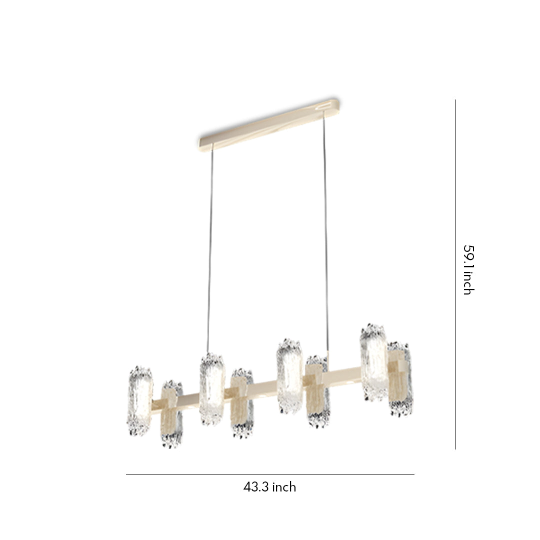Minimalist Metal Chandelier — Aluminum, Gold, LED, Three-Color Dimming, 6/8/8+4-Light, 59.1" Chain