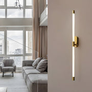 linear tall acrylic tube semi flush mount wall sconce