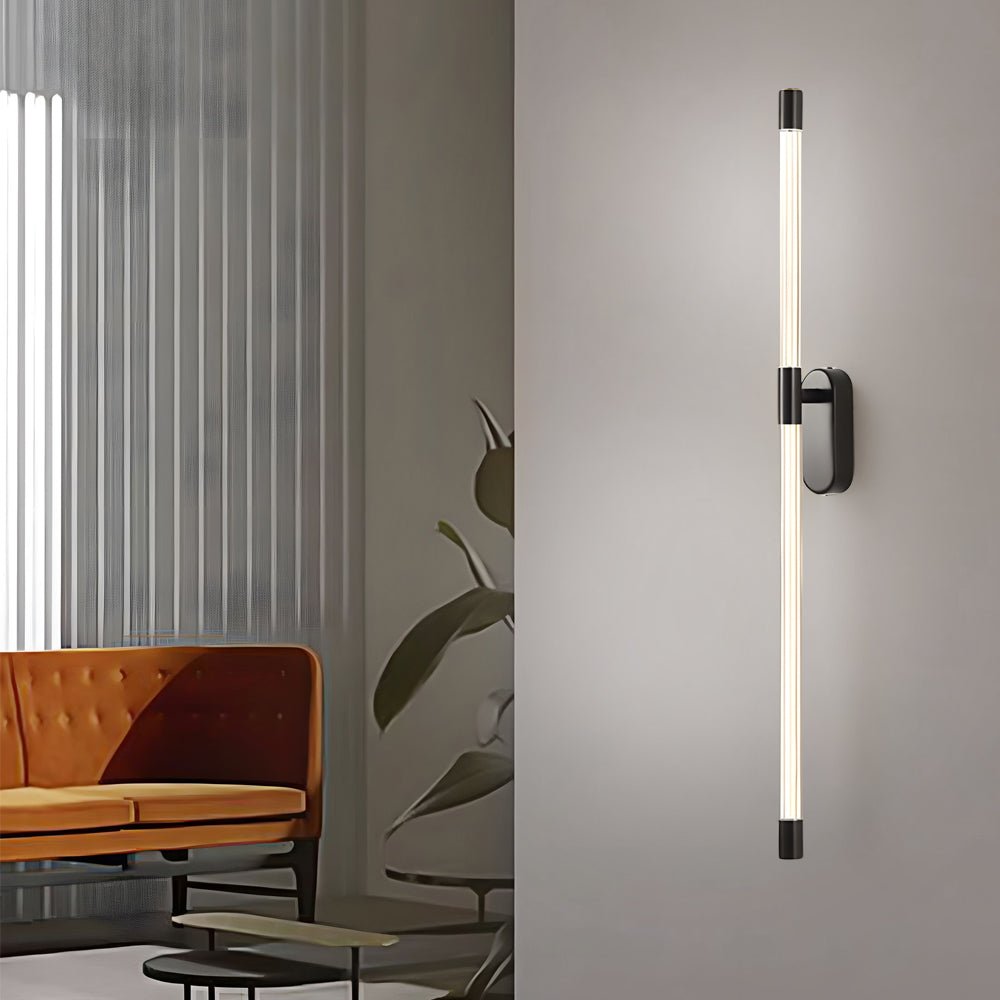 linear tall acrylic tube semi flush mount wall sconce