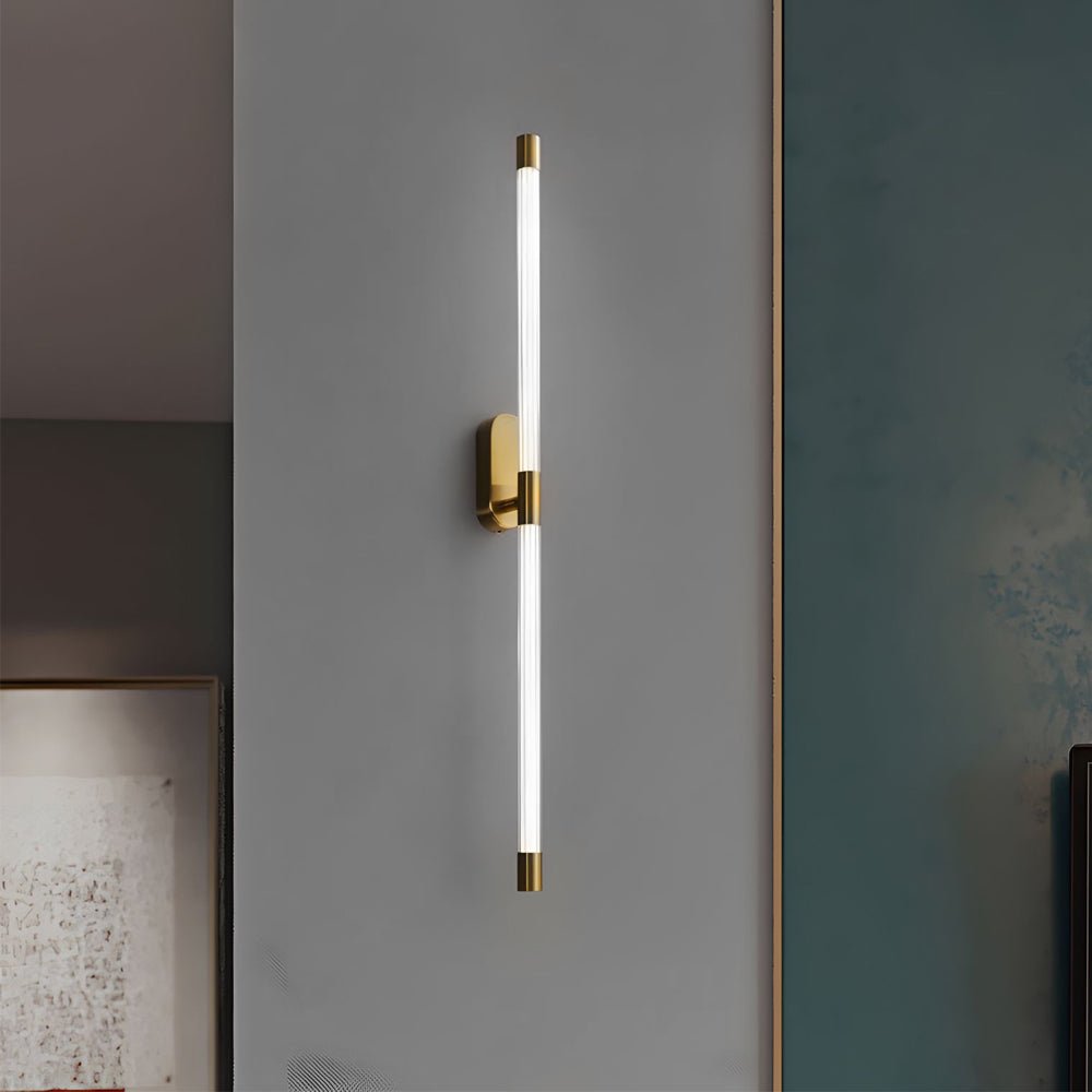 linear tall acrylic tube semi flush mount wall sconce