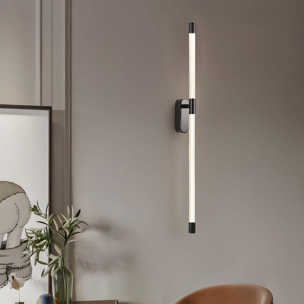 linear tall acrylic tube semi flush mount wall sconce