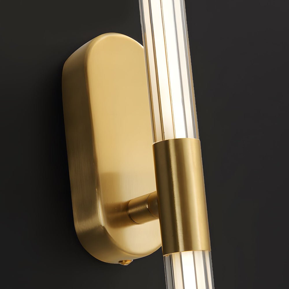 linear tall acrylic tube semi flush mount wall sconce