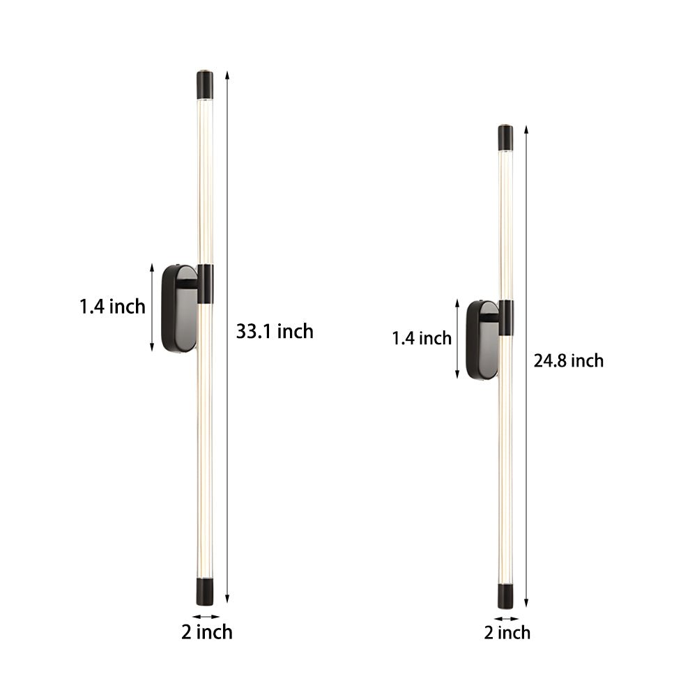 linear tall acrylic tube semi flush mount wall sconce