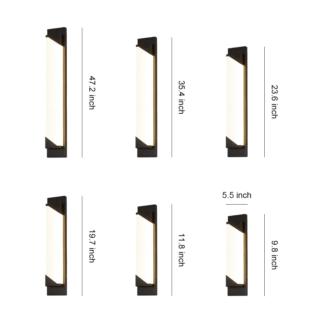 Modern Minimalist Linear Outdoor Wall Light — Stainless Steel, PMMA Shade, Integrated LED, IP54, 6 Size Options