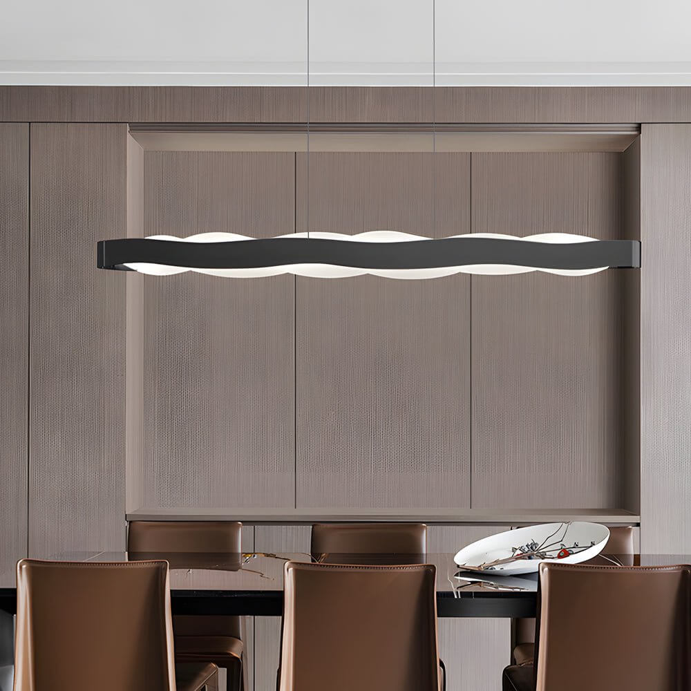 linear wavy round led pendant light with one bulb