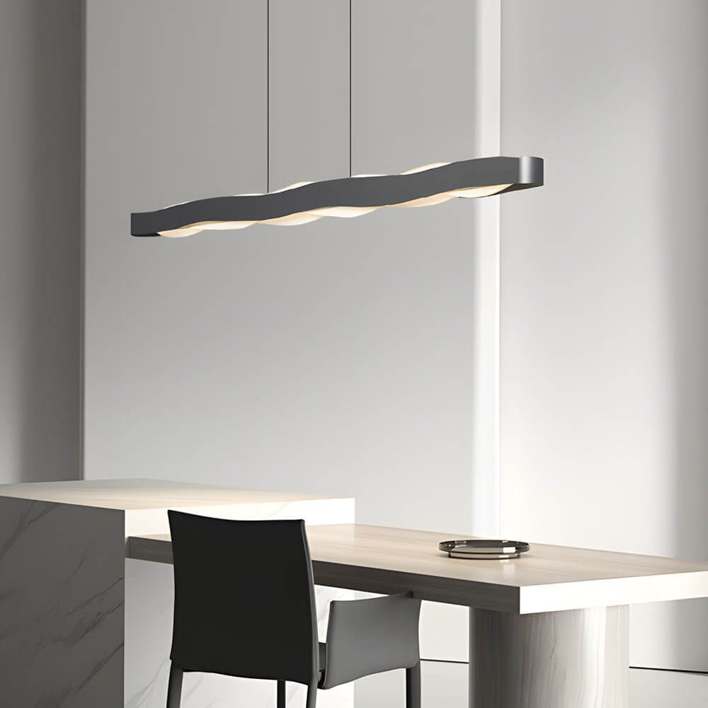 linear wavy round led pendant light with one bulb