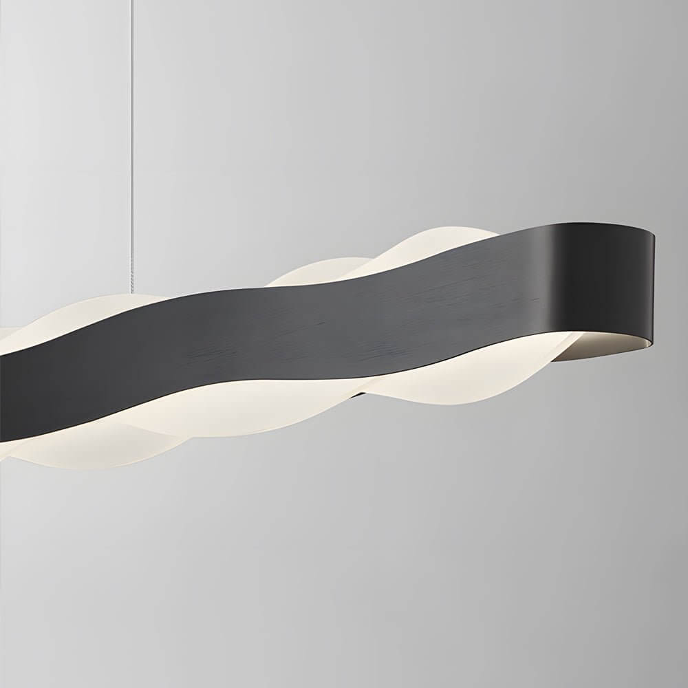 linear wavy round led pendant light with one bulb