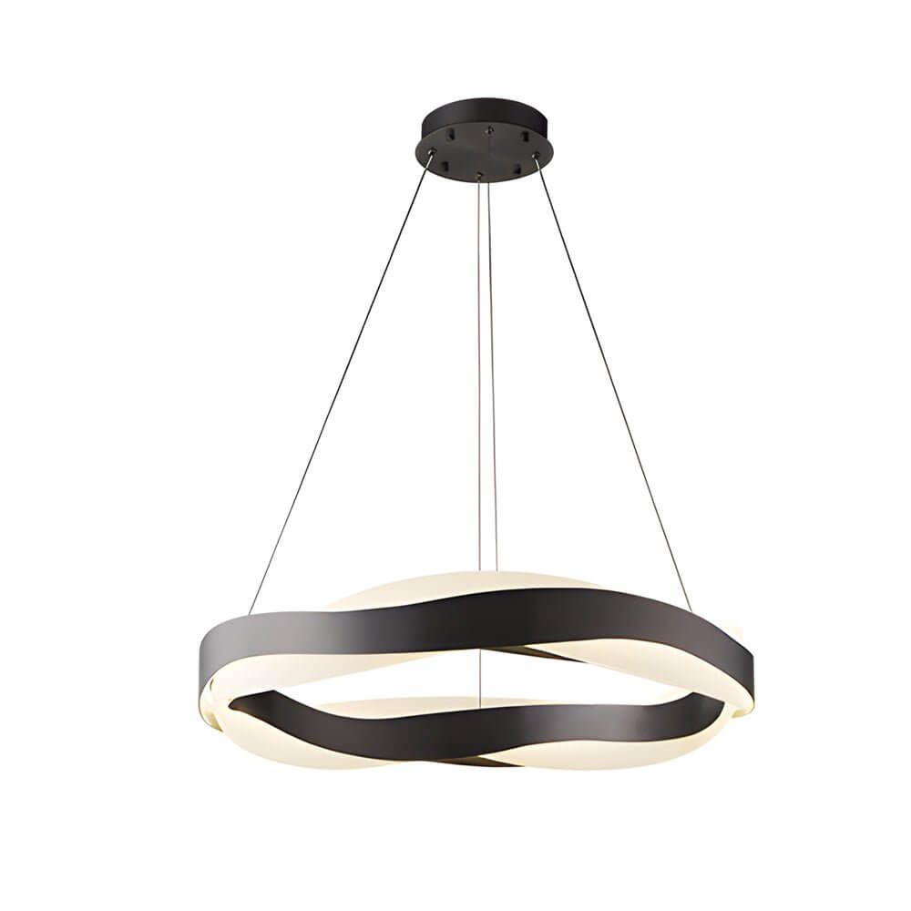 linear wavy round led pendant light with one bulb