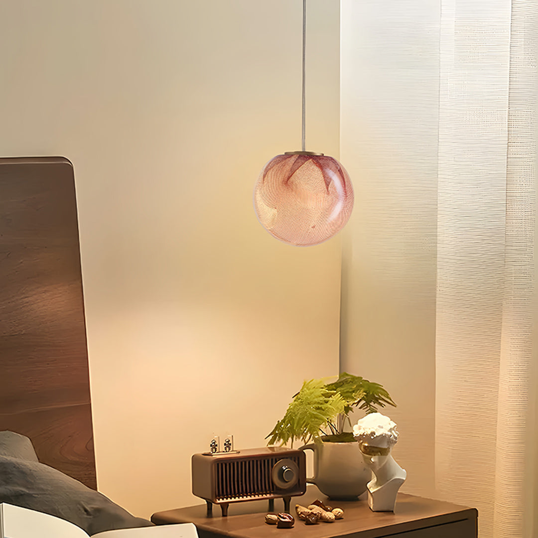 Glass Globe Mini Pendant — Purple Metal, G9, 3.5W, 4.5" Adjustable Cord, IP20