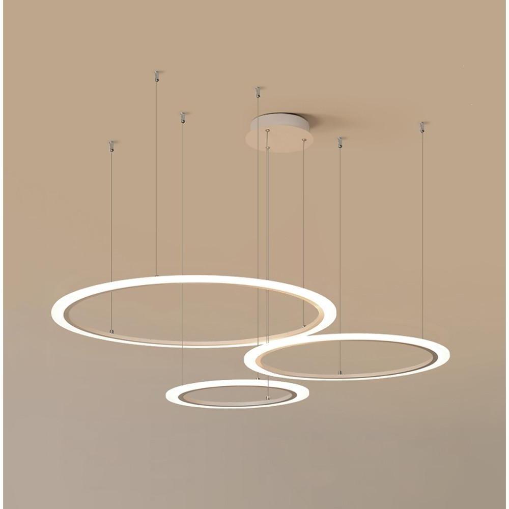 Artistic Circles LED Chandelier — Metal and Acrylic, 31" Diameter, Dimmable, Adjustable Cord