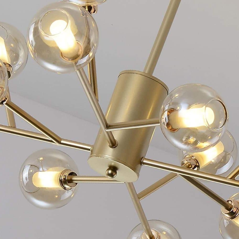 Sputnik Chandelier — Metal and Glass, 12-Light LED, 35" Diameter, 3000K–6000K