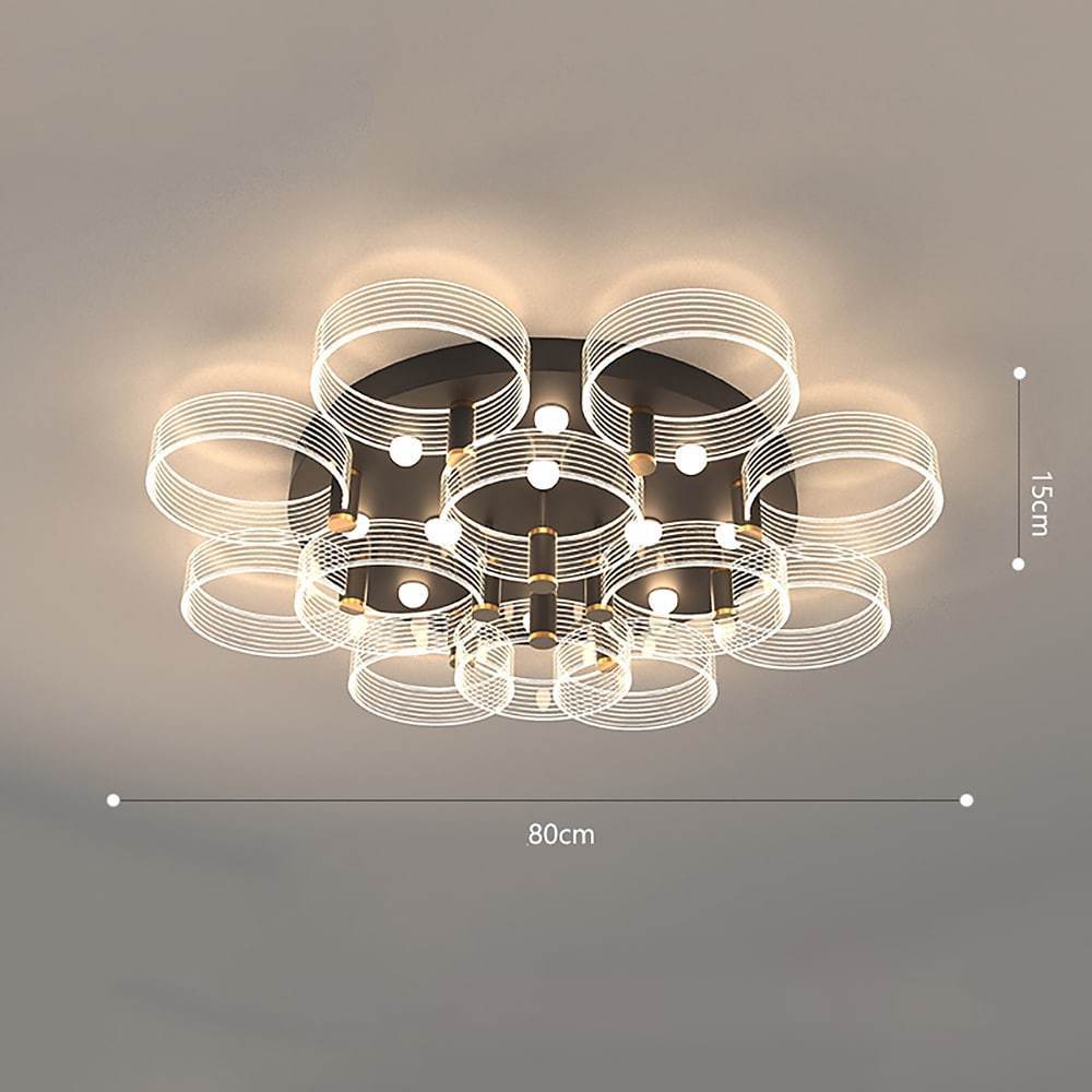 Modernist Circles LED Flush-Mount Ceiling Light — Metal, 3/5/7/12-Light, 20"–31", Warm White or Daylight