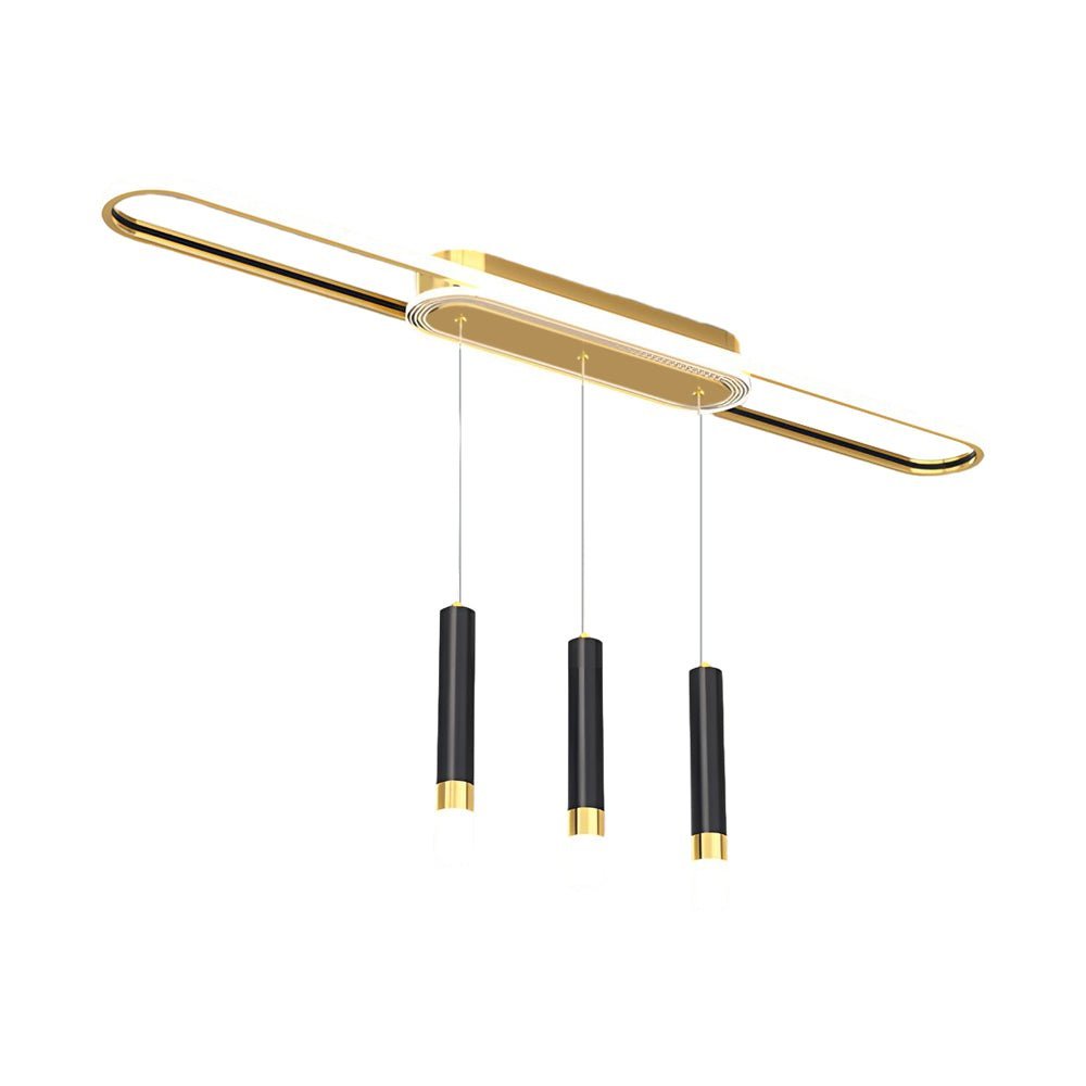 modern long circular three step dimming led ceiling light fixture hanging lamp