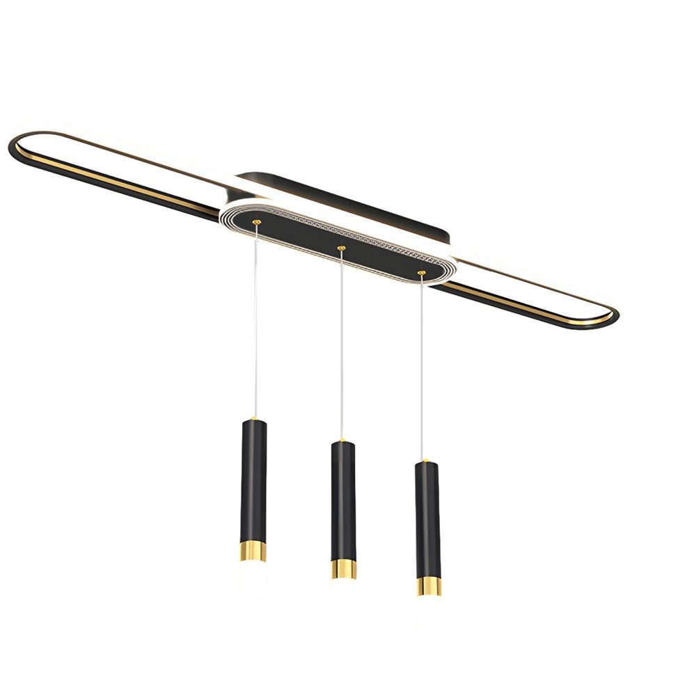 modern long circular three step dimming led ceiling light fixture hanging lamp