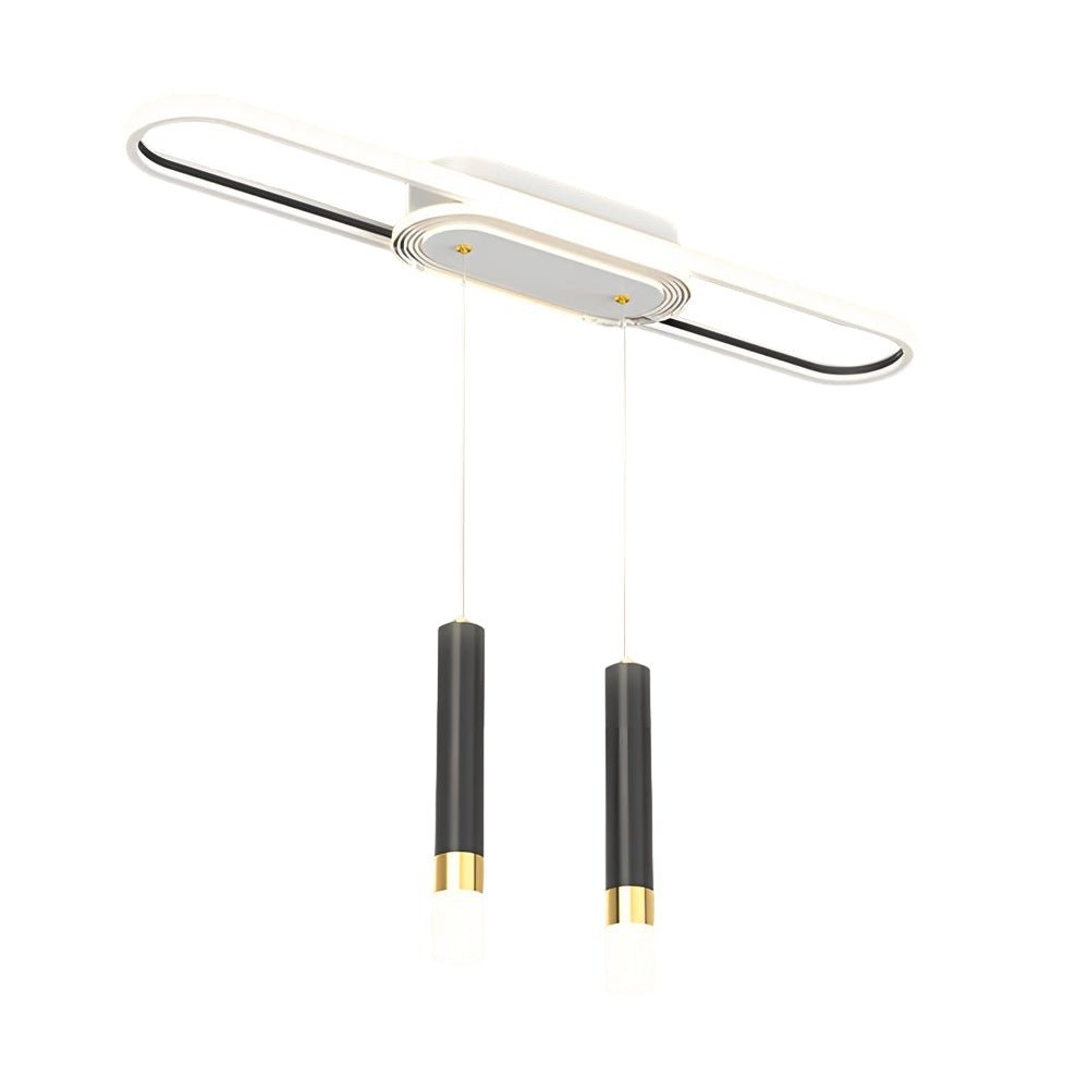 modern long circular three step dimming led ceiling light fixture hanging lamp