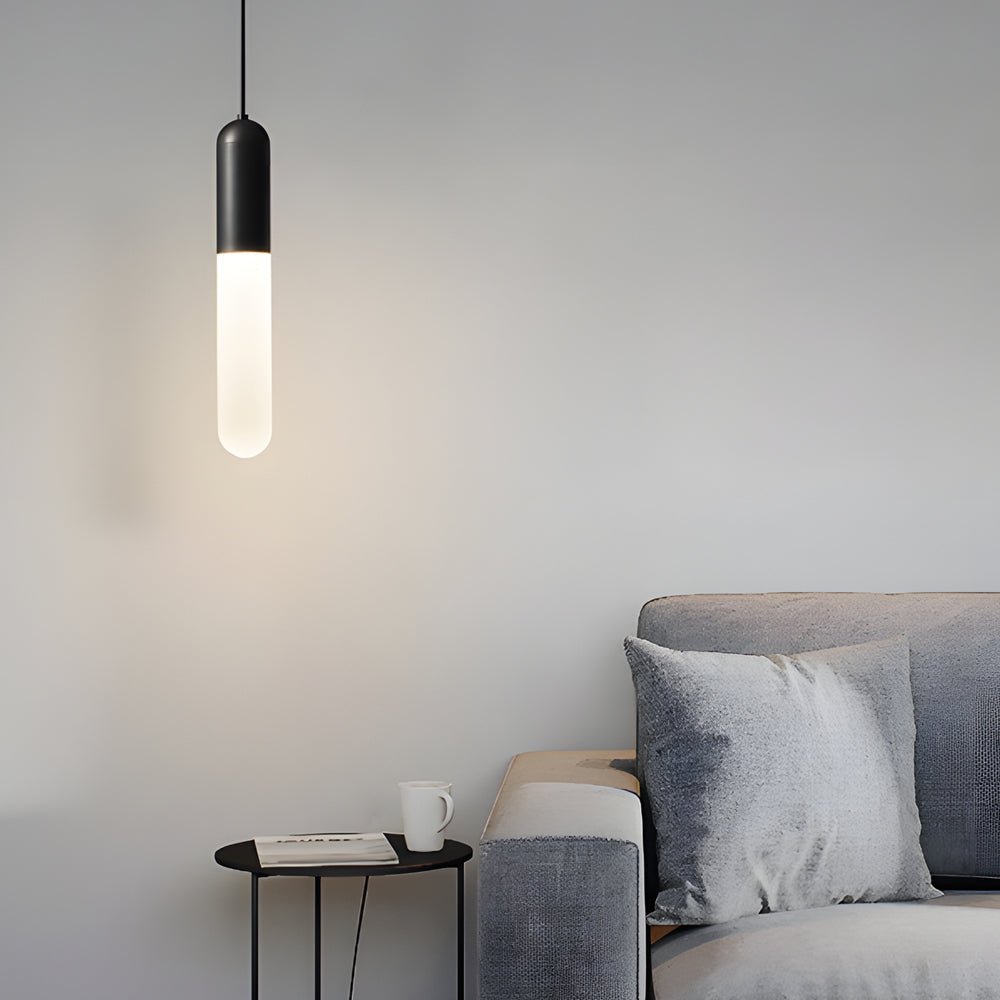 Modern Long Copper Acrylic Mini Pendant — Copper or Black, E27, 3-Step Dimming (3000K/4500K/6000K), 63" Cord