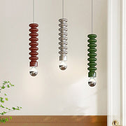 Colorful Modern Pendant Lights with Long Creative Spiral Gourd Metal Design