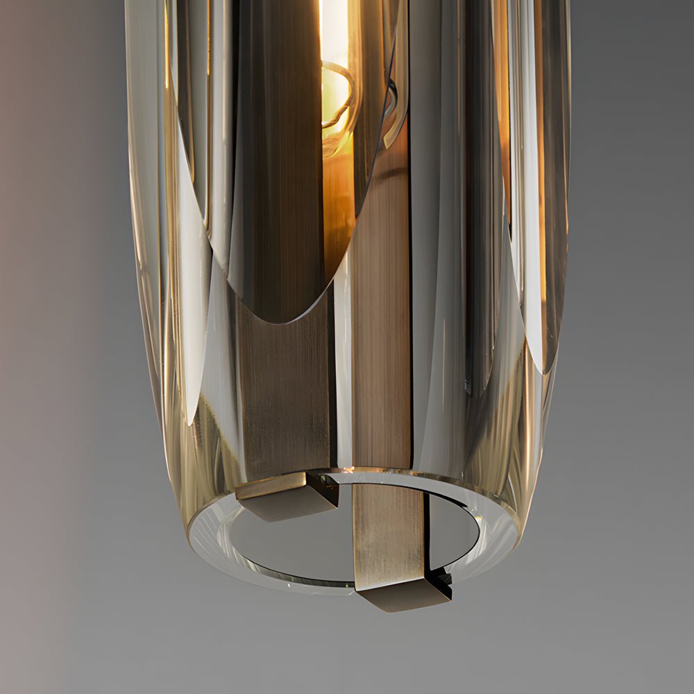 Postmodern Crystal Mini Pendant — Copper, Long Tungsten Filament E14 LED, 2.8" × 15", Adjustable Height