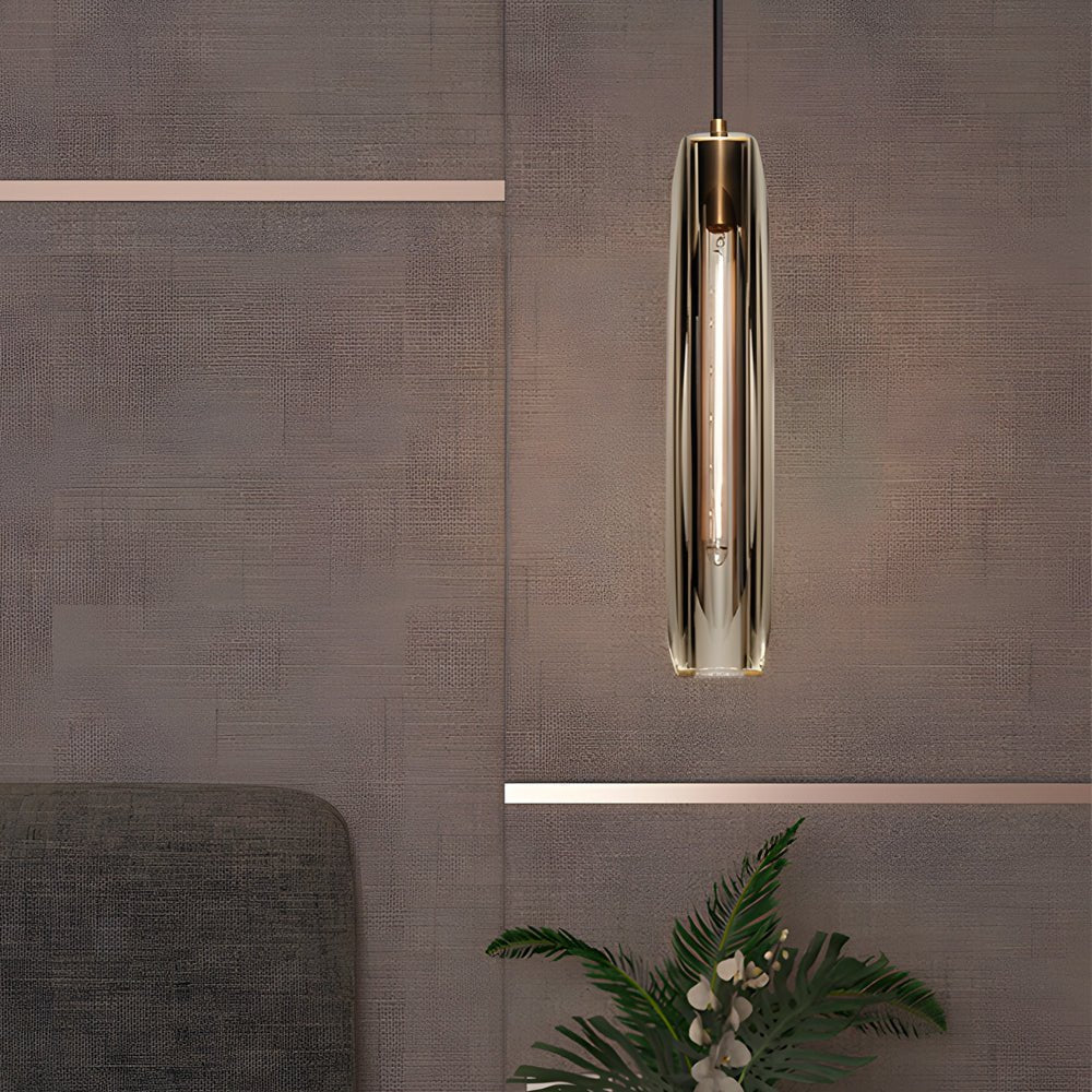Postmodern Crystal Mini Pendant — Copper, Long Tungsten Filament E14 LED, 2.8" × 15", Adjustable Height