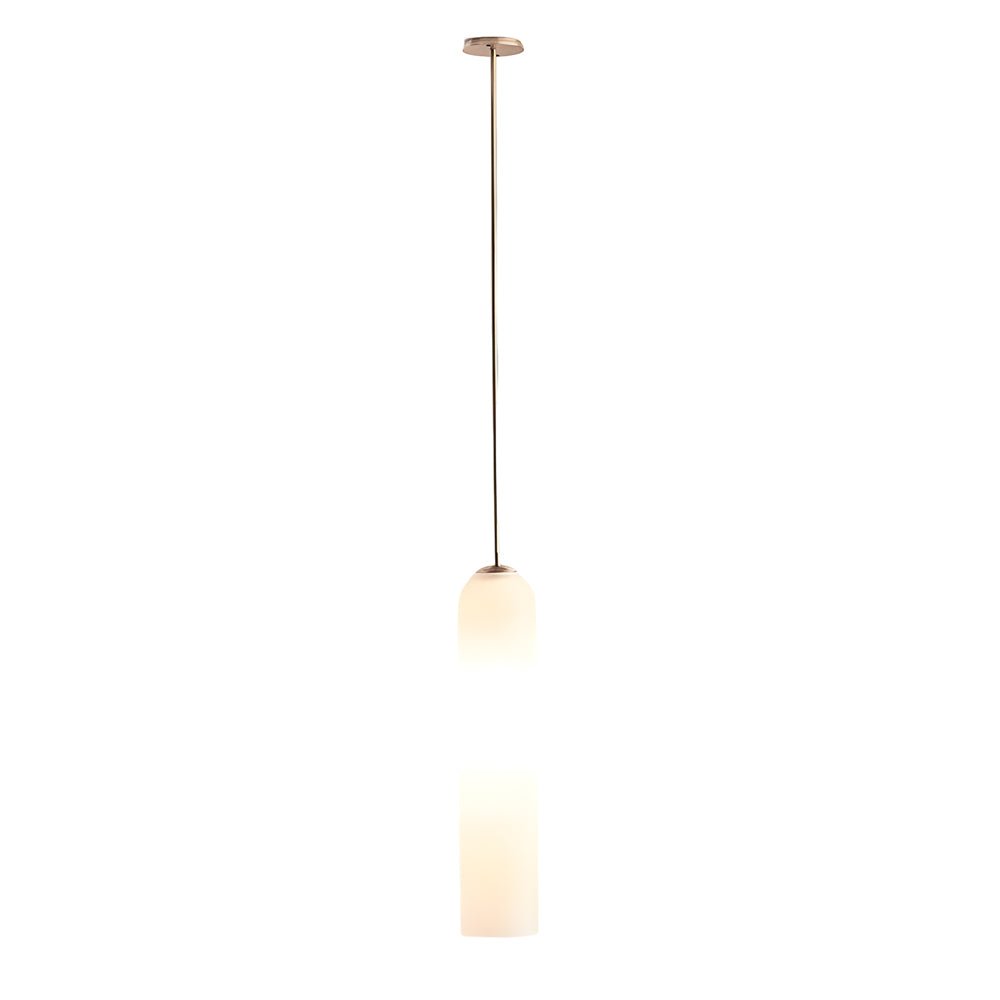 Postmodern Long Glass Bottle Mini Pendant — Hardwired, 3000K Warm White, Dark Green or White