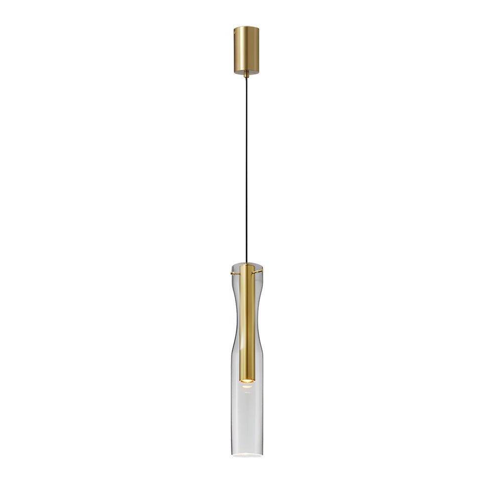 Modern Long Glass Pendant Light — Copper, 3-Step Dimming, 3000K/4500K/6000K