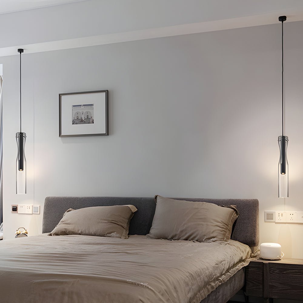 Modern Long Glass Pendant Light — Copper, 3-Step Dimming, 3000K/4500K/6000K