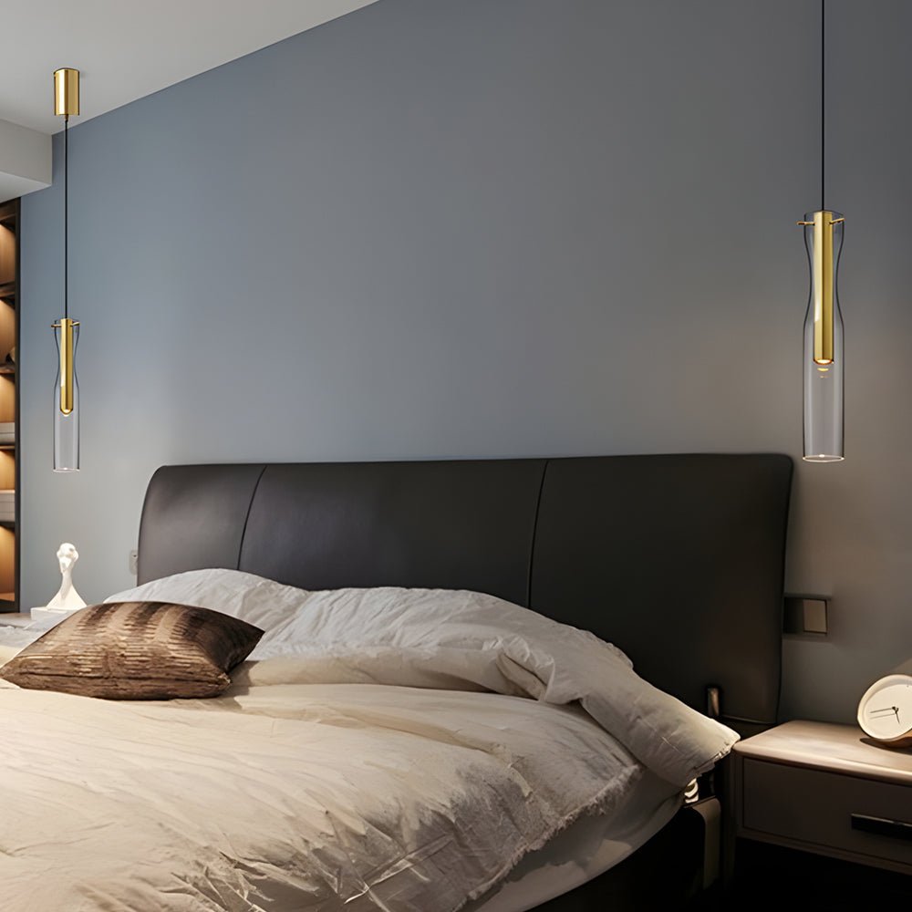 Modern Long Glass Pendant Light — Copper, 3-Step Dimming, 3000K/4500K/6000K