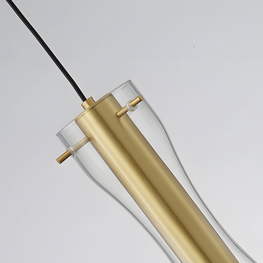 Modern Long Glass Pendant Light — Copper, 3-Step Dimming, 3000K/4500K/6000K