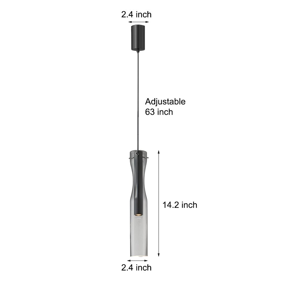 Modern Long Glass Pendant Light — Copper, 3-Step Dimming, 3000K/4500K/6000K