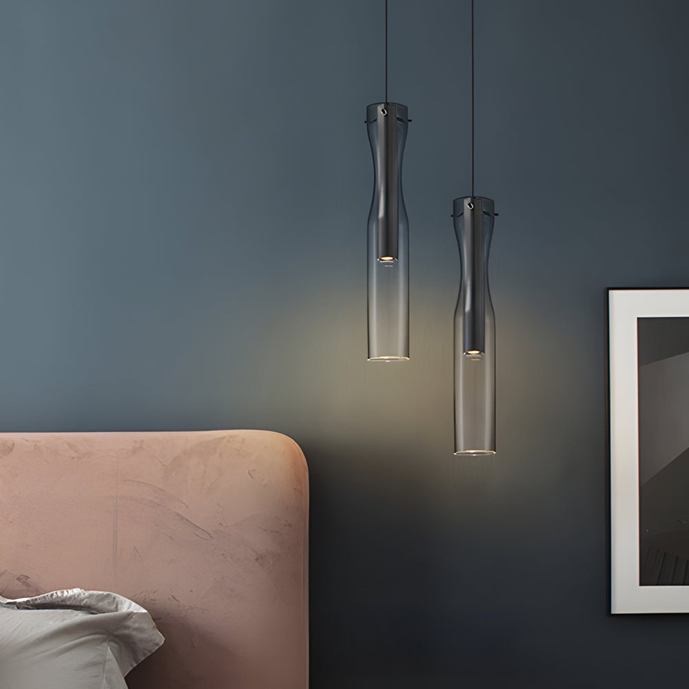 Modern Long Glass Pendant Light — Copper, 3-Step Dimming, 3000K/4500K/6000K