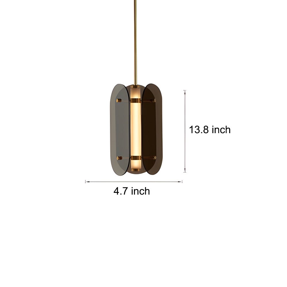 Long Round Glass Mini Pendant Light — Iron and Glass, LED, 3000K Warm White, Hardwired