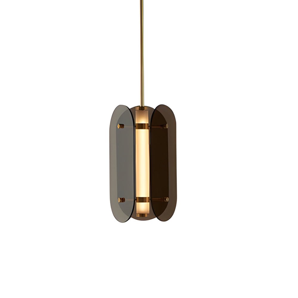 Long Round Glass Mini Pendant Light — Iron and Glass, LED, 3000K Warm White, Hardwired
