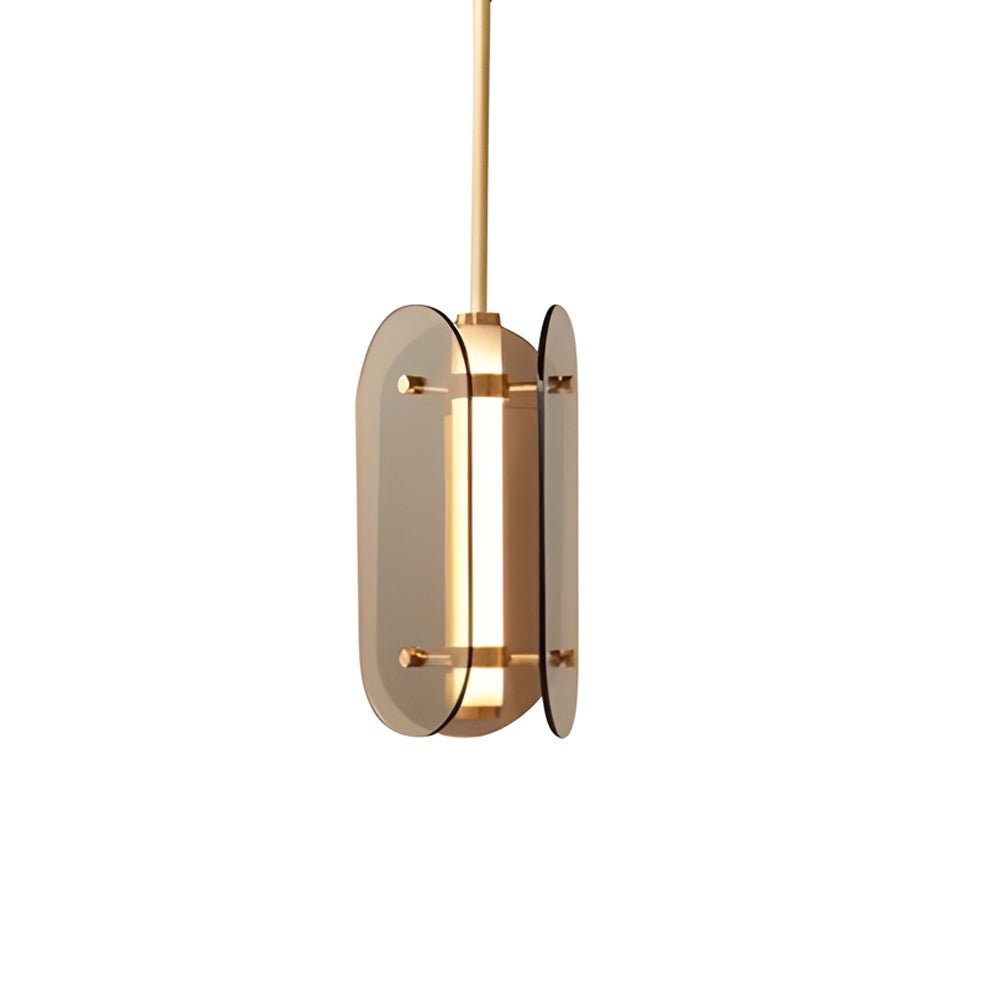 Long Round Glass Mini Pendant Light — Iron and Glass, LED, 3000K Warm White, Hardwired
